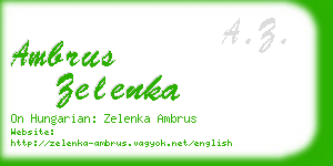 ambrus zelenka business card